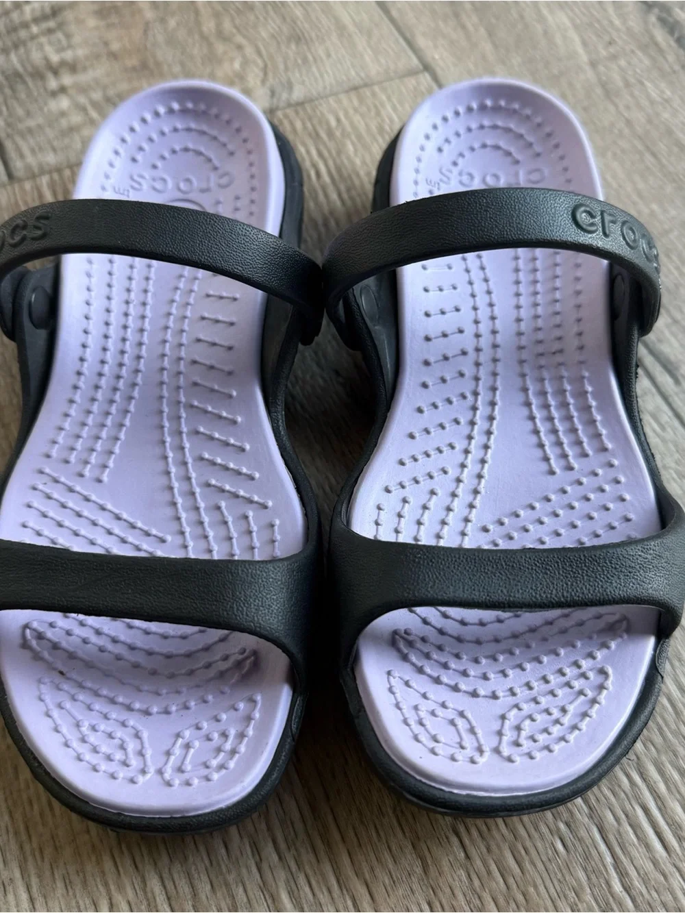 Crocs Cleo strappy sandals girls kids junior size 4 black